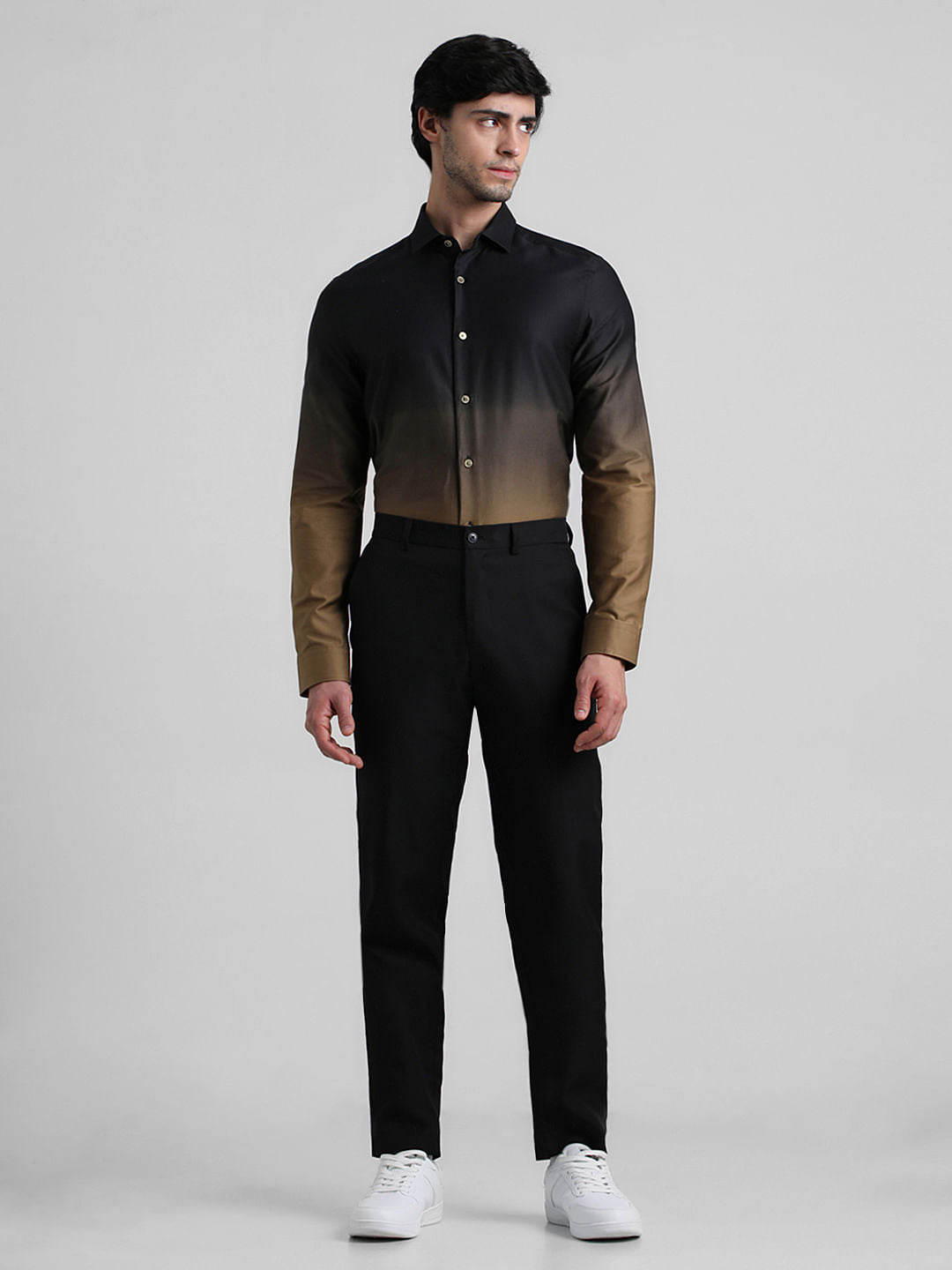 Black Ombre Full Sleeves Shirt