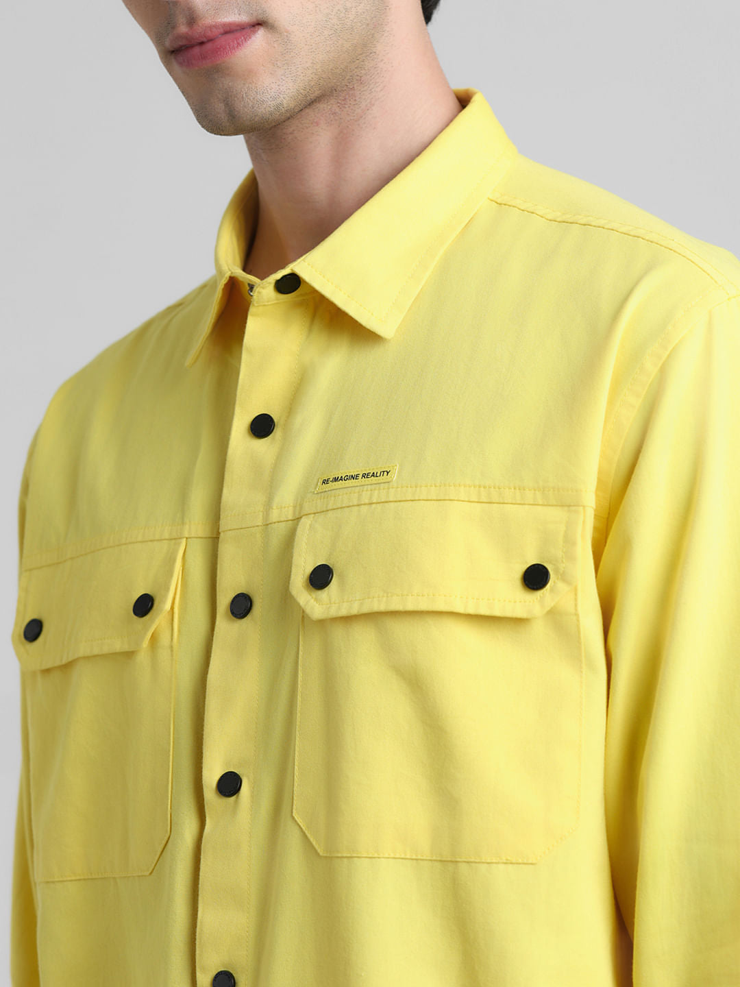 Yellow Patch Pocket Oversized Shirt