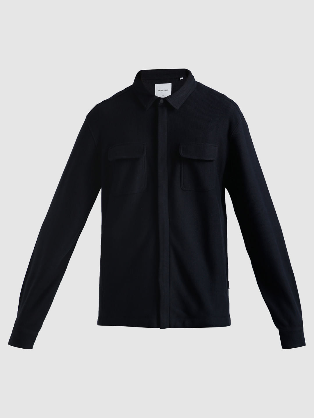 Dark Blue Knit Full Sleeves Shirt