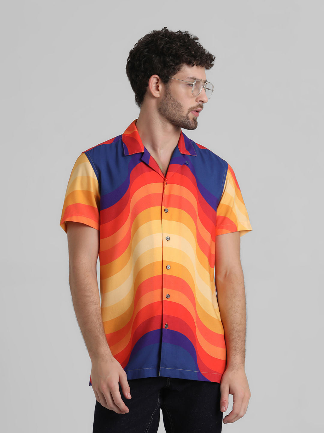 URBAN RACERS by JACK&JONES ORANGE COLOURBLOCKED SHIRT
