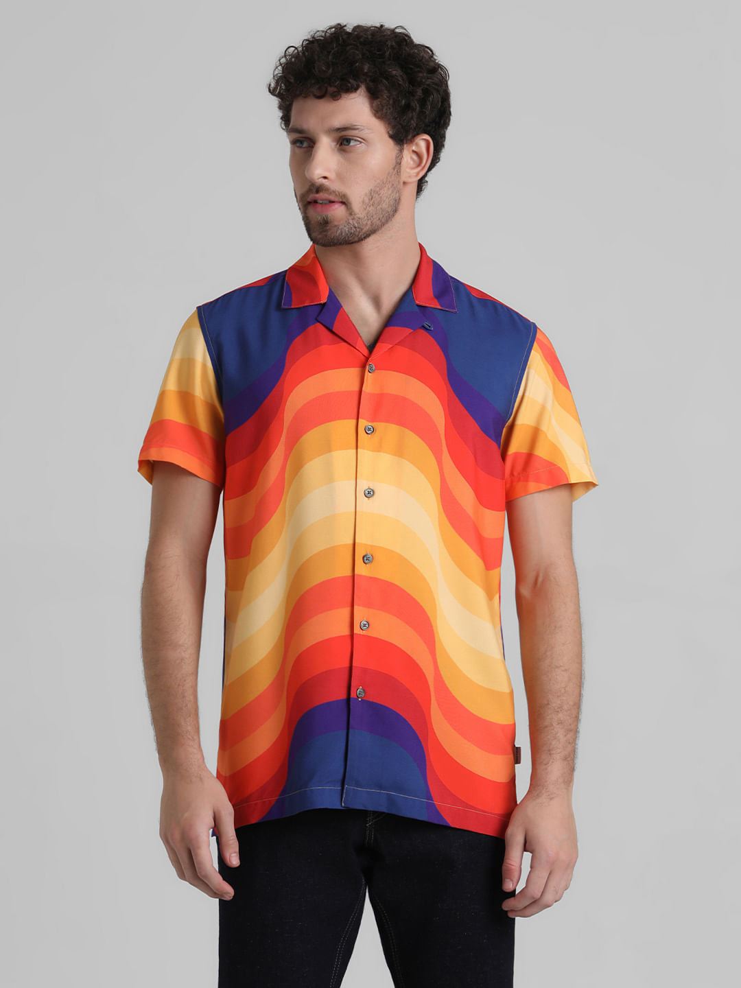 URBAN RACERS by JACK&JONES ORANGE COLOURBLOCKED SHIRT