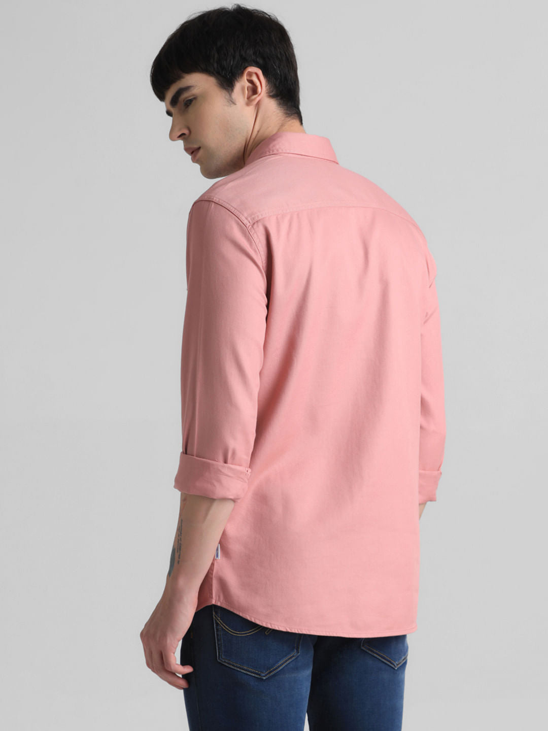 Pink Full Sleeves Solid Shirt