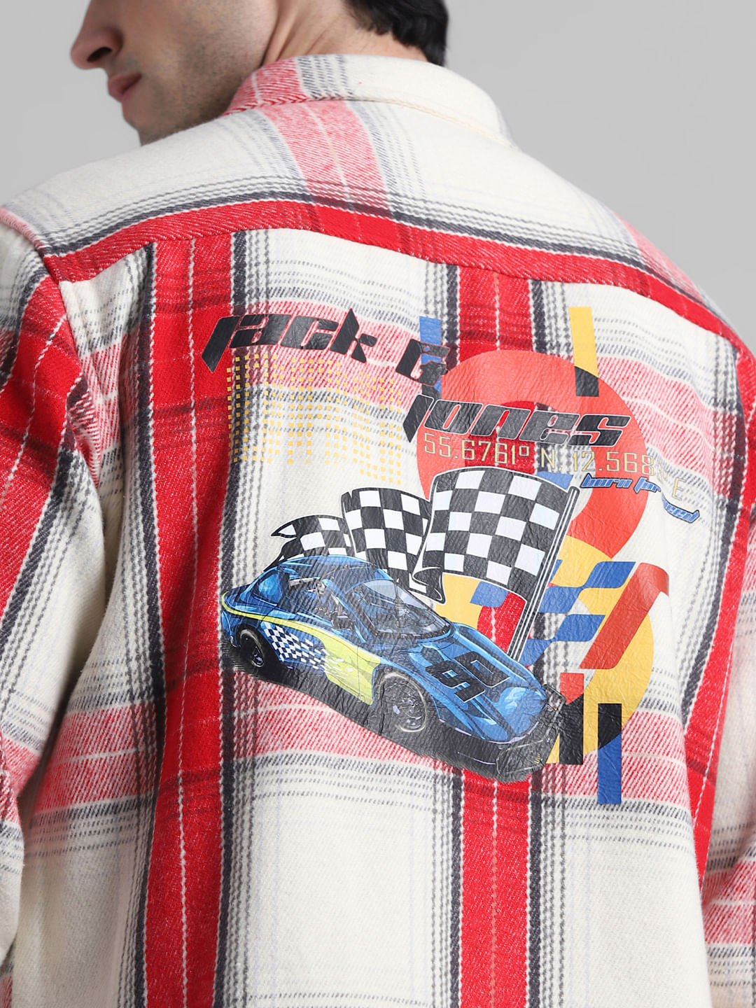 URBAN RACERS by Jack&Jones Red Check Zip-Up OVERSIZED Shirt