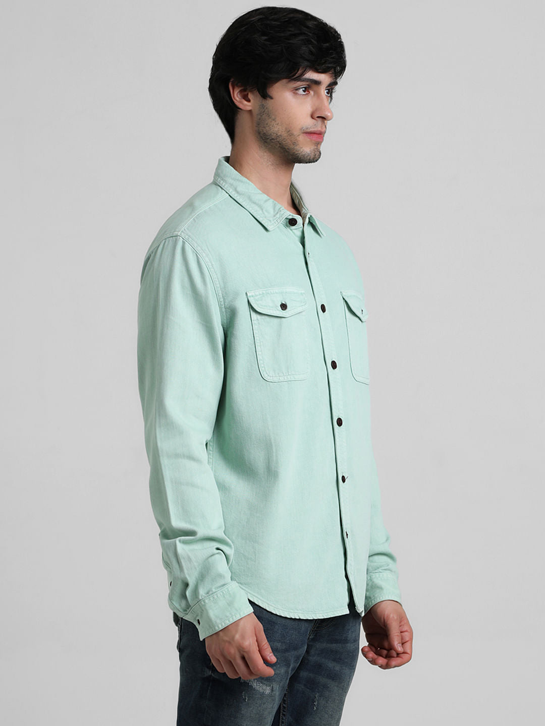 Green Overdyed Oversized Shirt