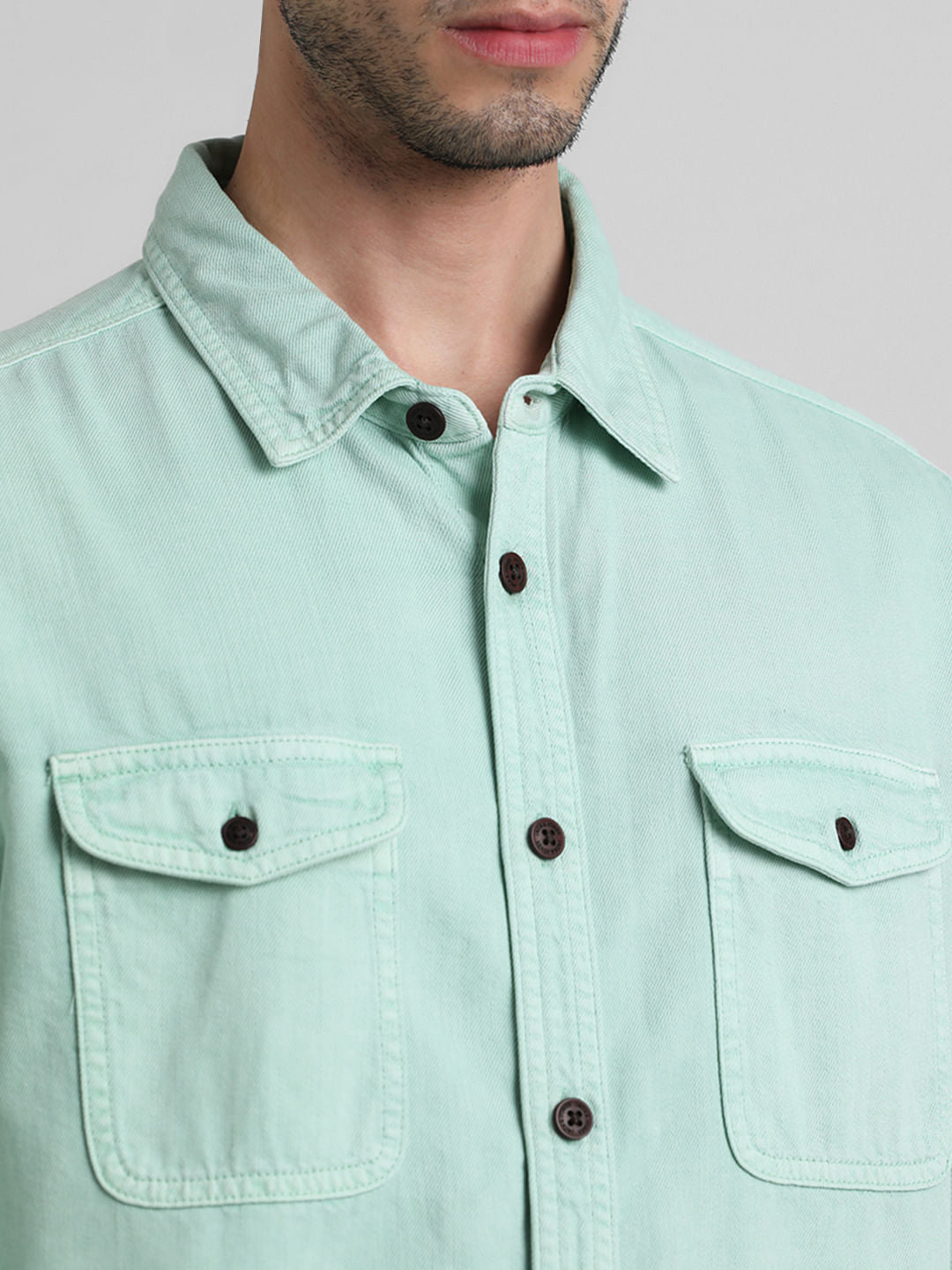 Green Overdyed Oversized Shirt