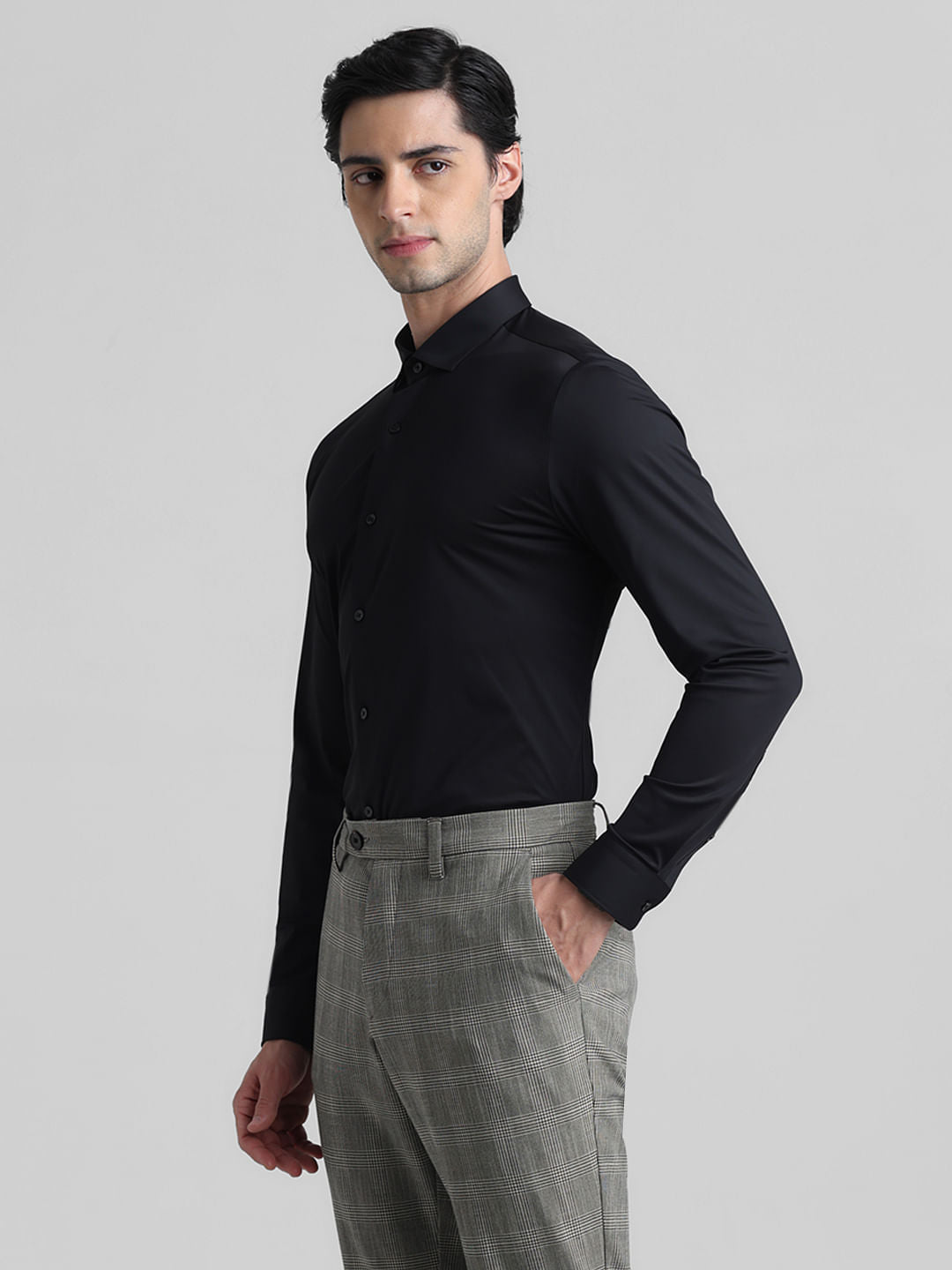 Black Slim Fit Formal Shirt