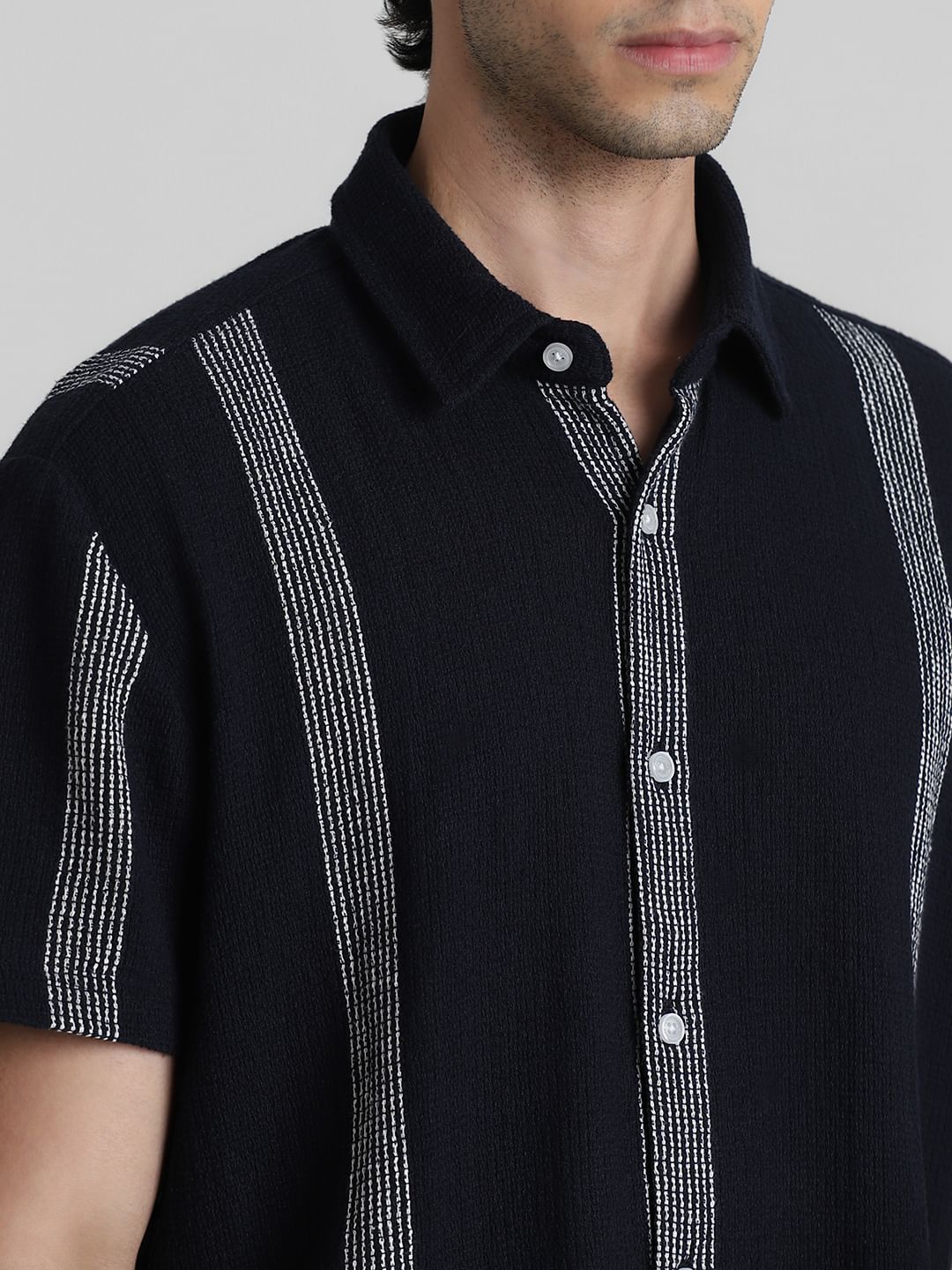 Blue Wolsey Striped Short Sleeves Shirt