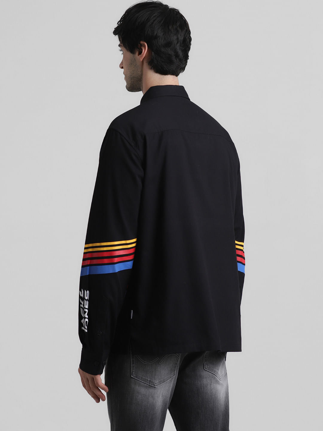 URBAN RACERS by Jack&Jones Black Motor Racer Oversized Shirt