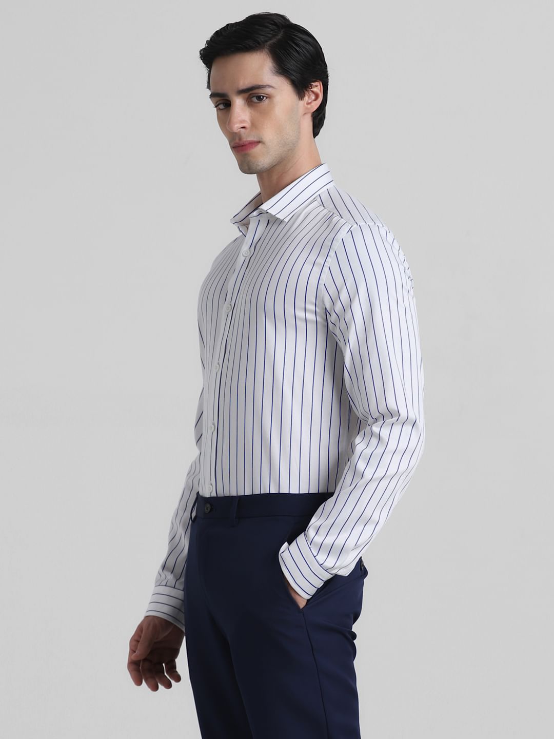 White Striped Formal Shirt