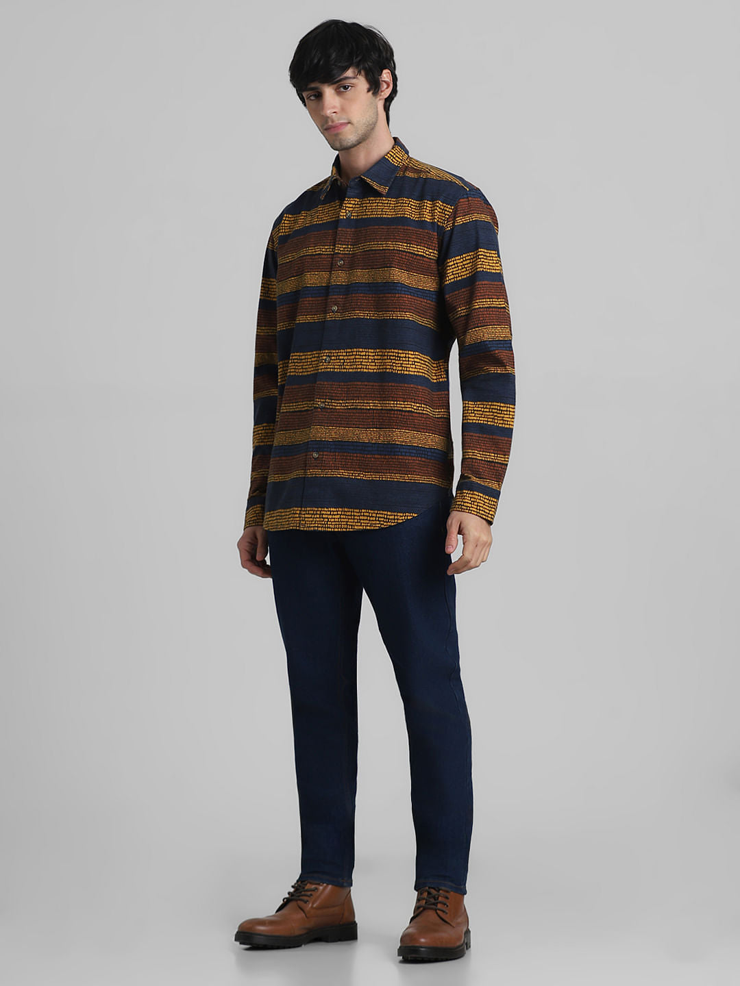 Blue Printed Full Sleeves Shirt