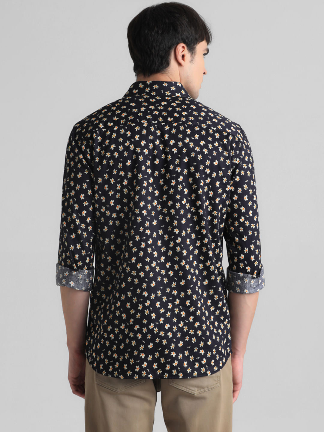 Black Floral Full Sleeves Shirt