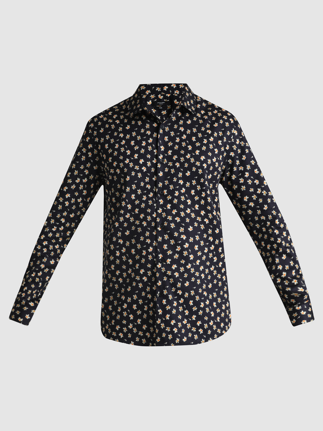 Black Floral Full Sleeves Shirt