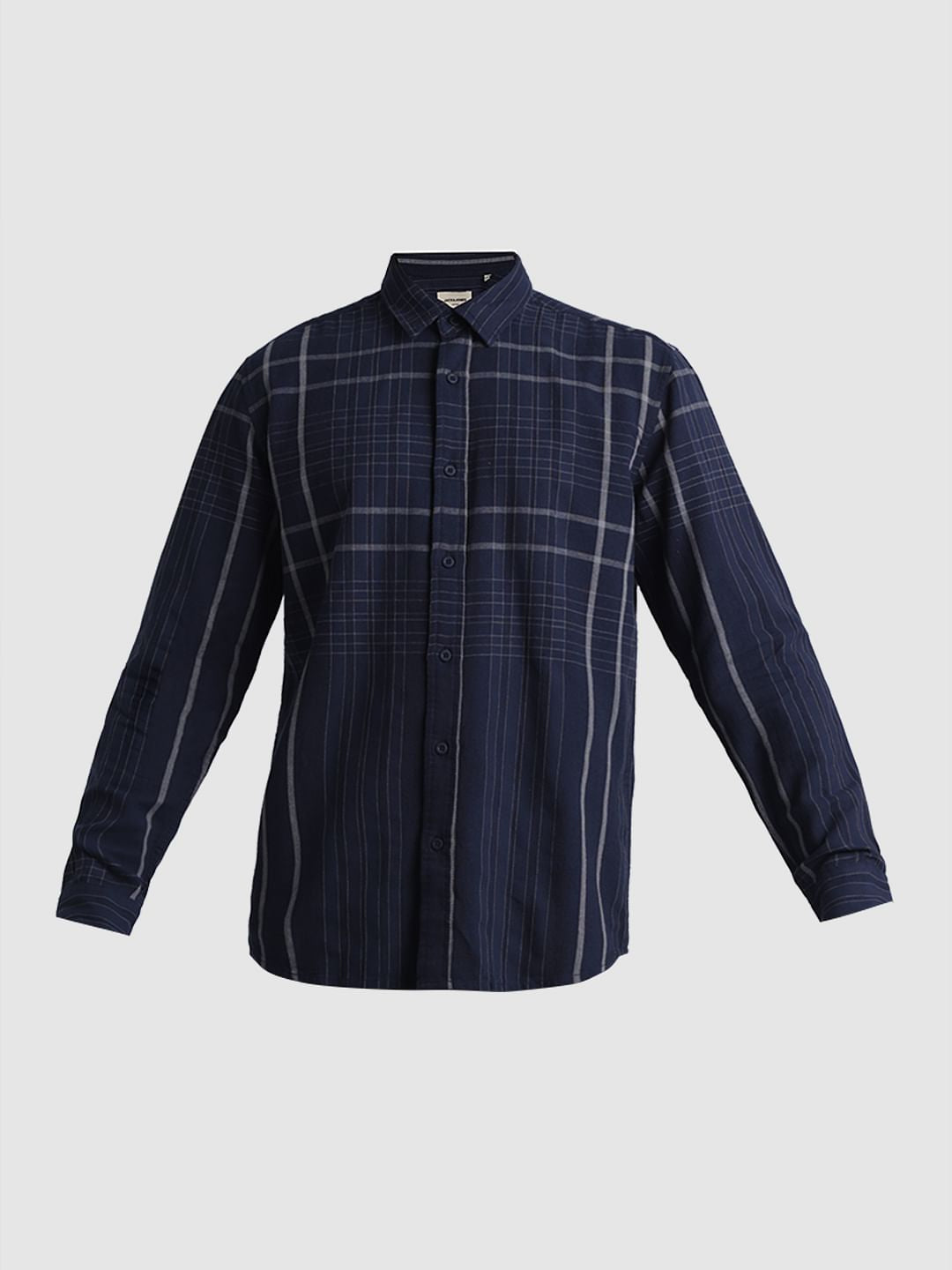 Blue Dobby Check Full Sleeves Shirt