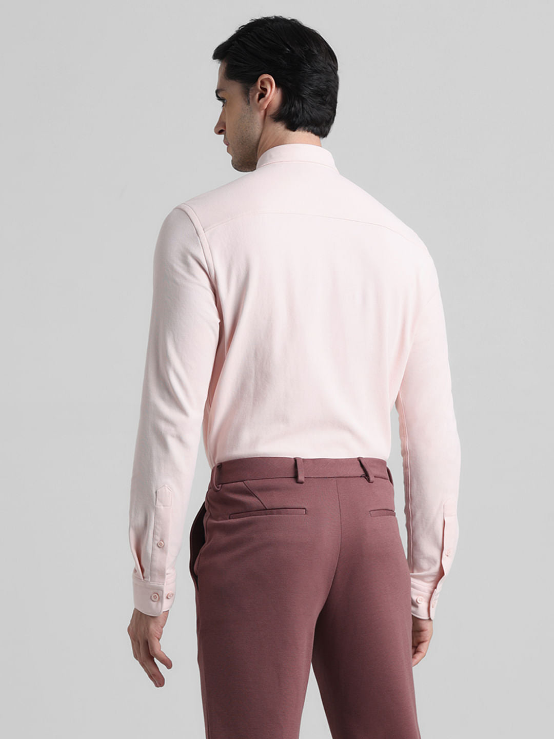 Pink Knitted Full Sleeves Shirt