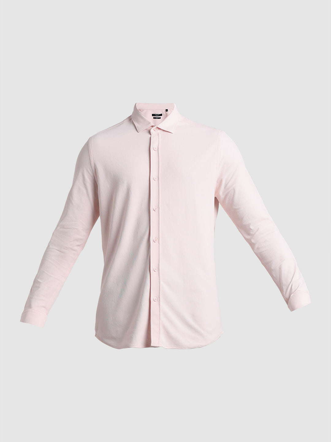 Pink Knitted Full Sleeves Shirt