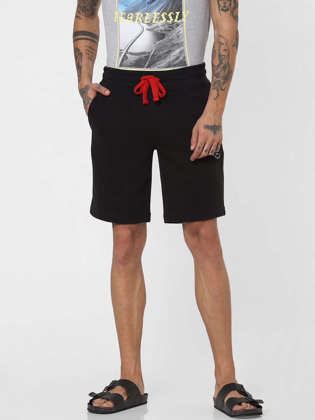 Black Low Rise Sweatshorts