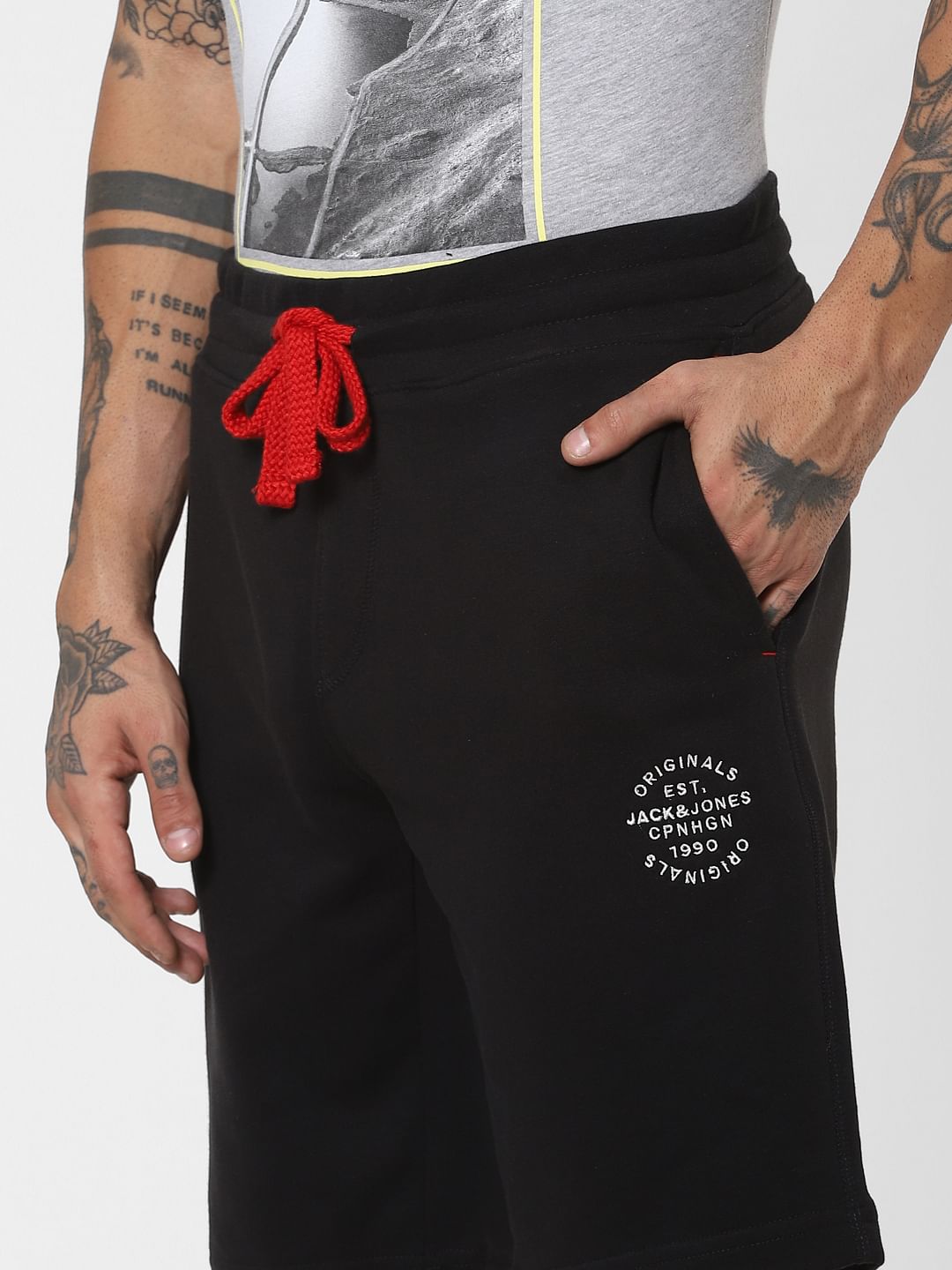 Black Low Rise Sweatshorts