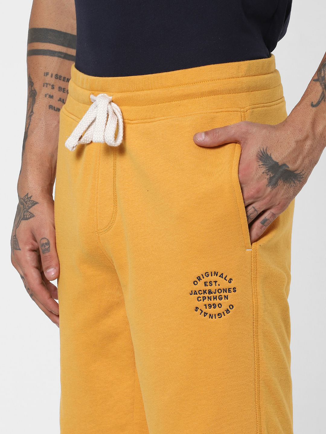 Yellow Low Rise Sweatshorts