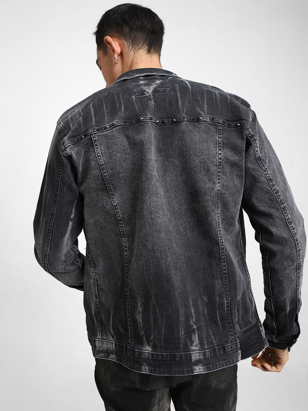 UNMATCHED by JACK&JONES Black Appliqu Detail Denim Jacket