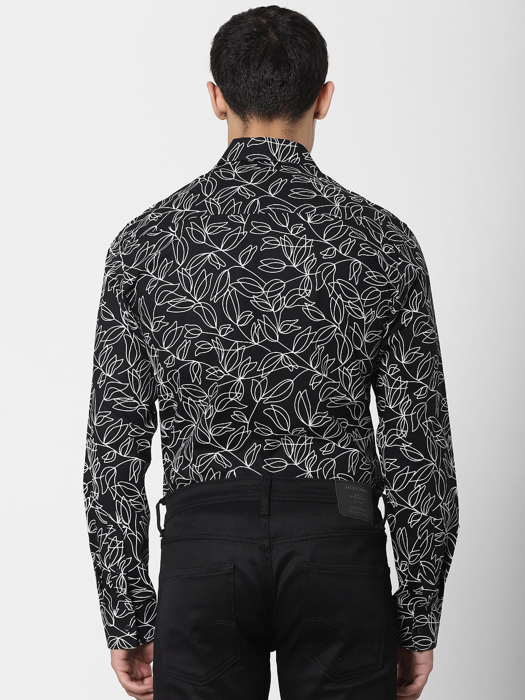 Black All Over Print Full Sleeves Shirt