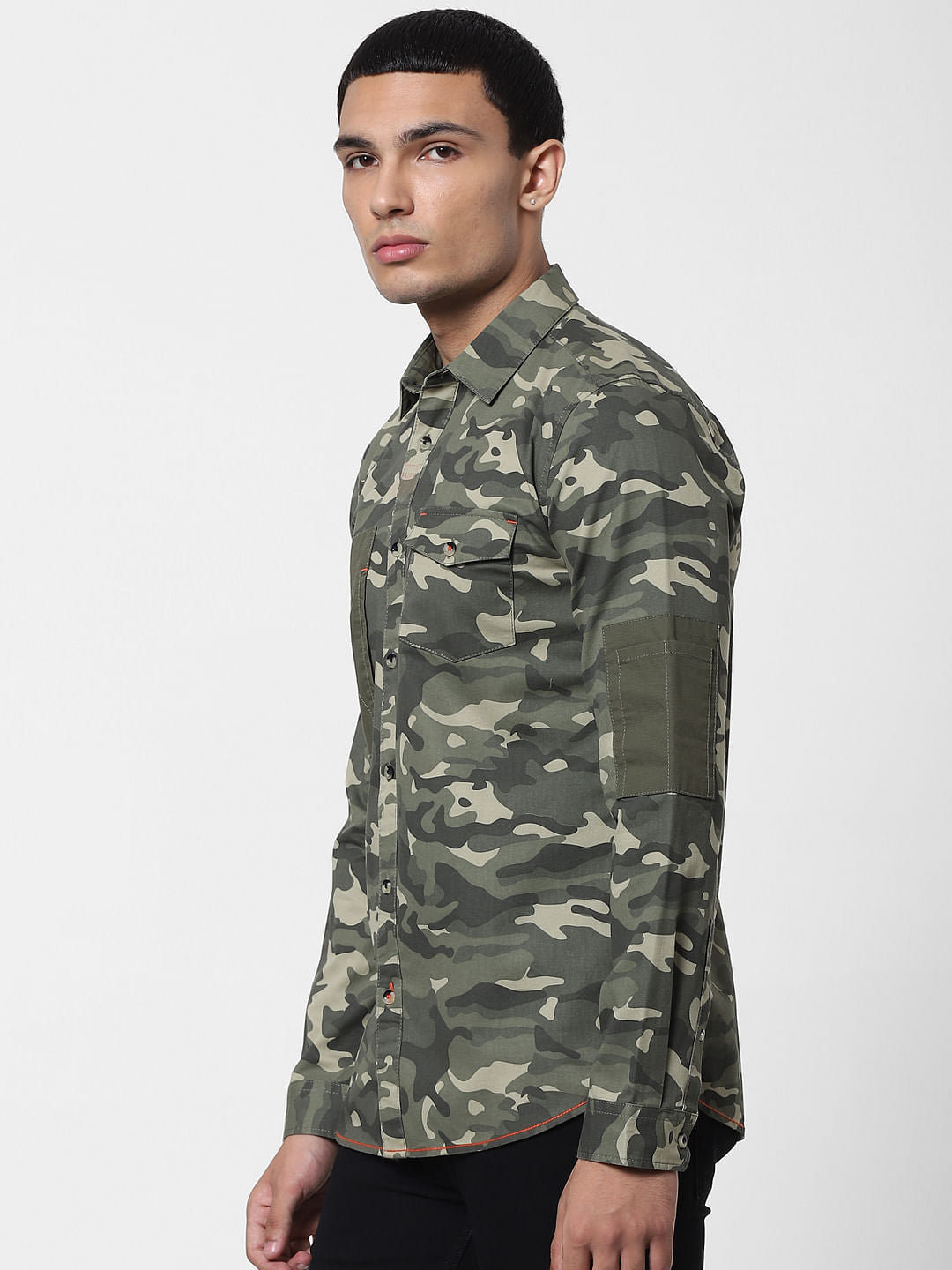 Green Camo Full Sleeves Shirt