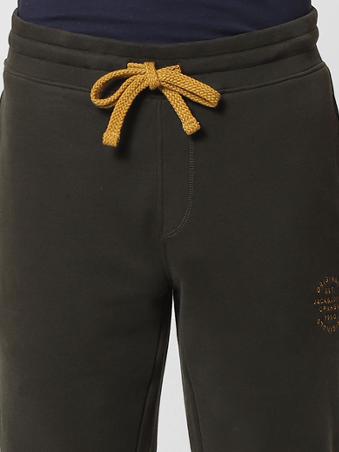 Dark Green Low Rise Logo Print Sweatshorts