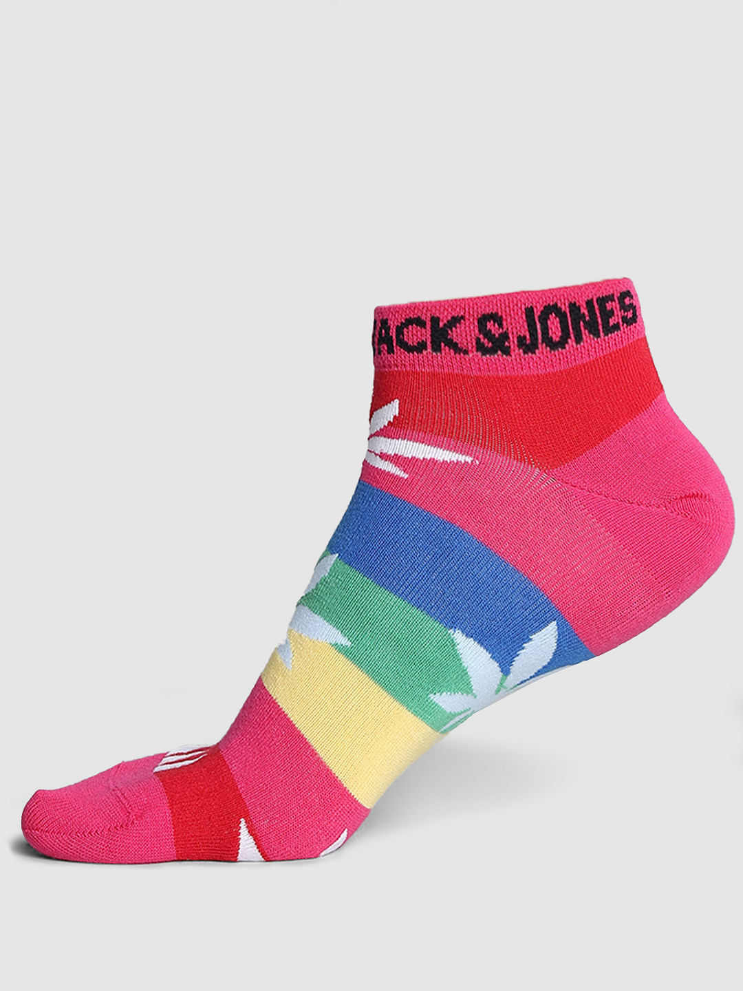 Pink Colourblocked Ankle Length Socks