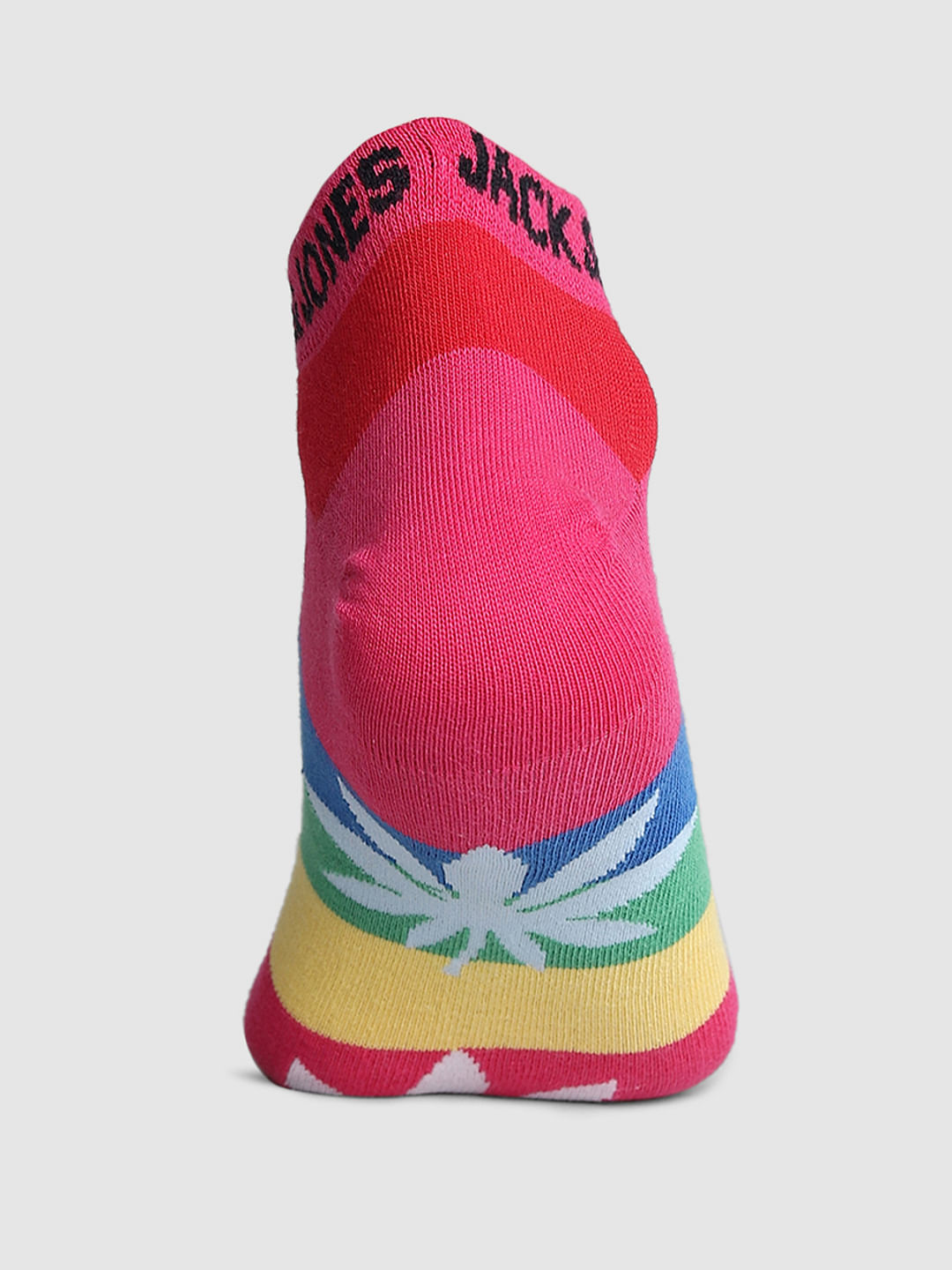 Pink Colourblocked Ankle Length Socks