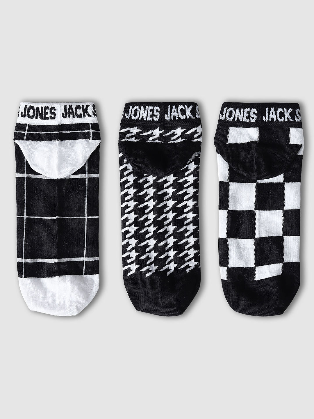 Pack Of 3 Monochrome Ankle Length Socks