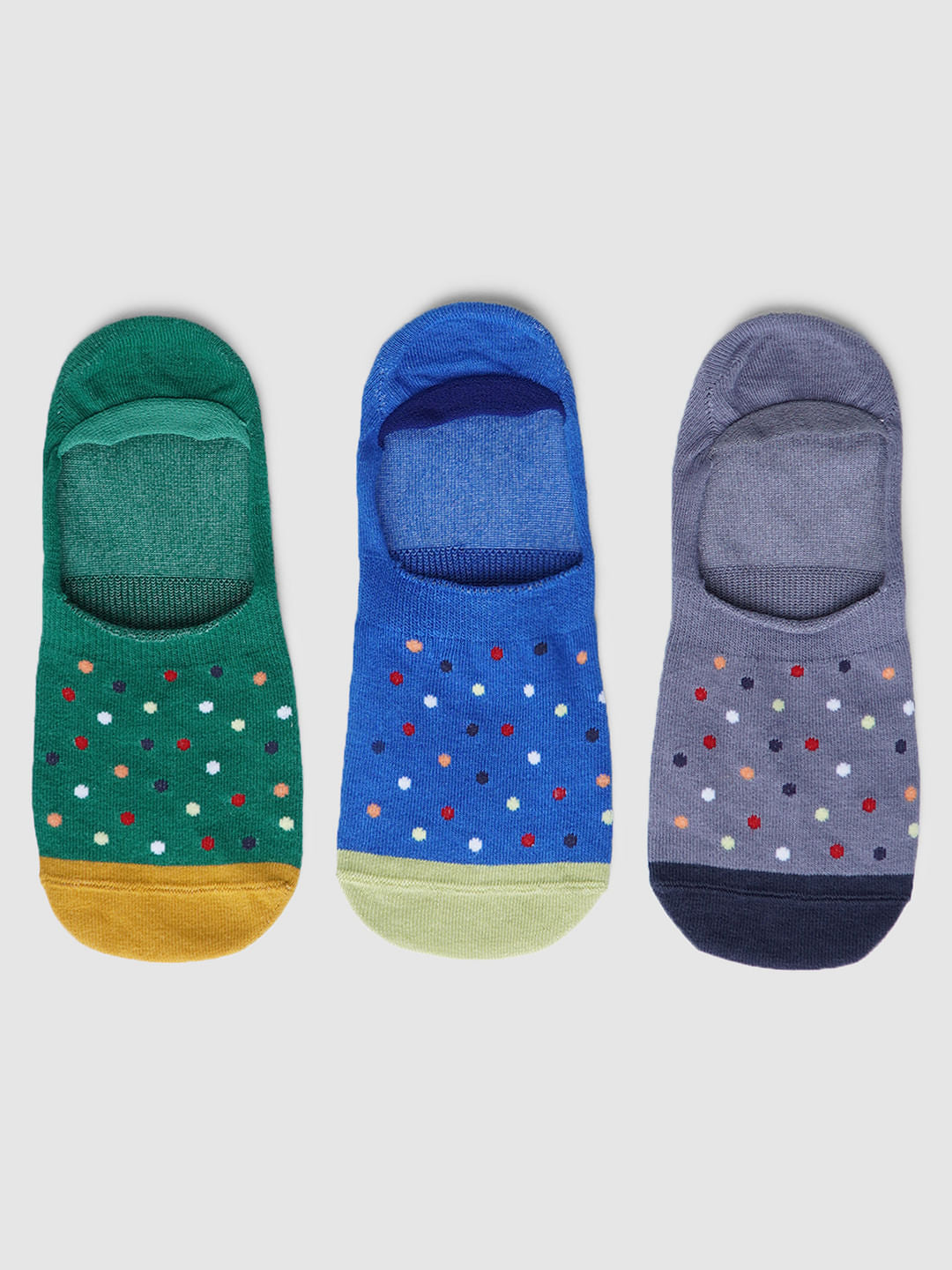 Pack of 3 Polka Dot No-Show Socks