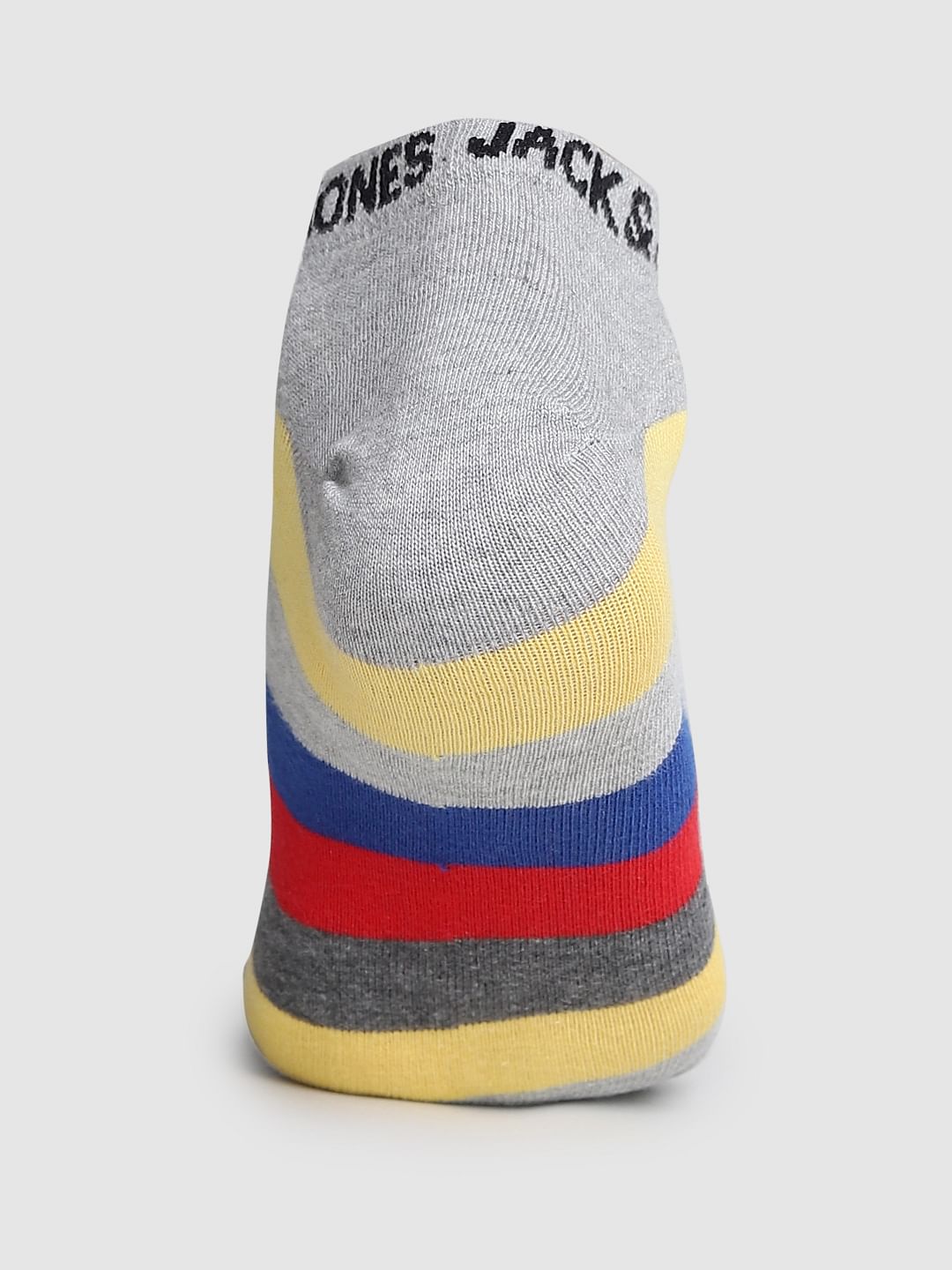 Grey Striped Mid-Length Socks