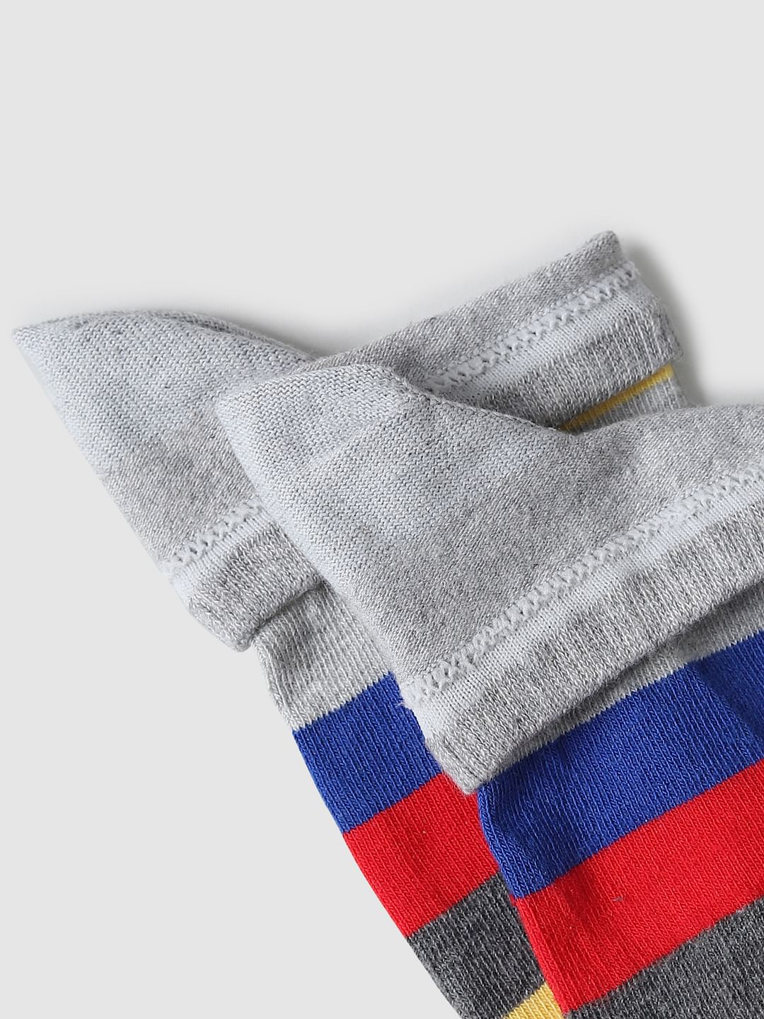 Grey Striped Mid-Length Socks