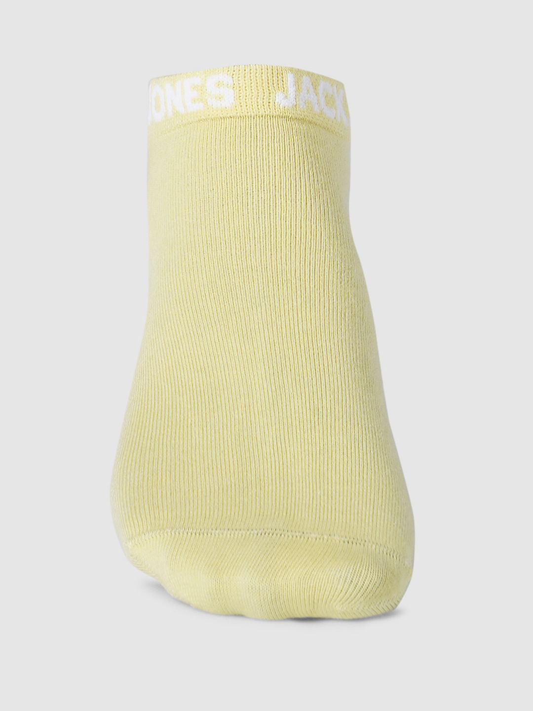 Yellow Logo Print Ankle Length Socks