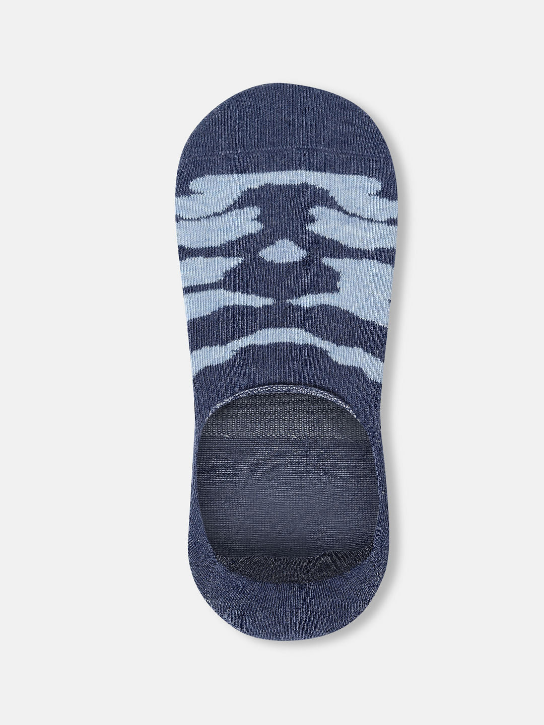 Blue Animal Print No Show Socks