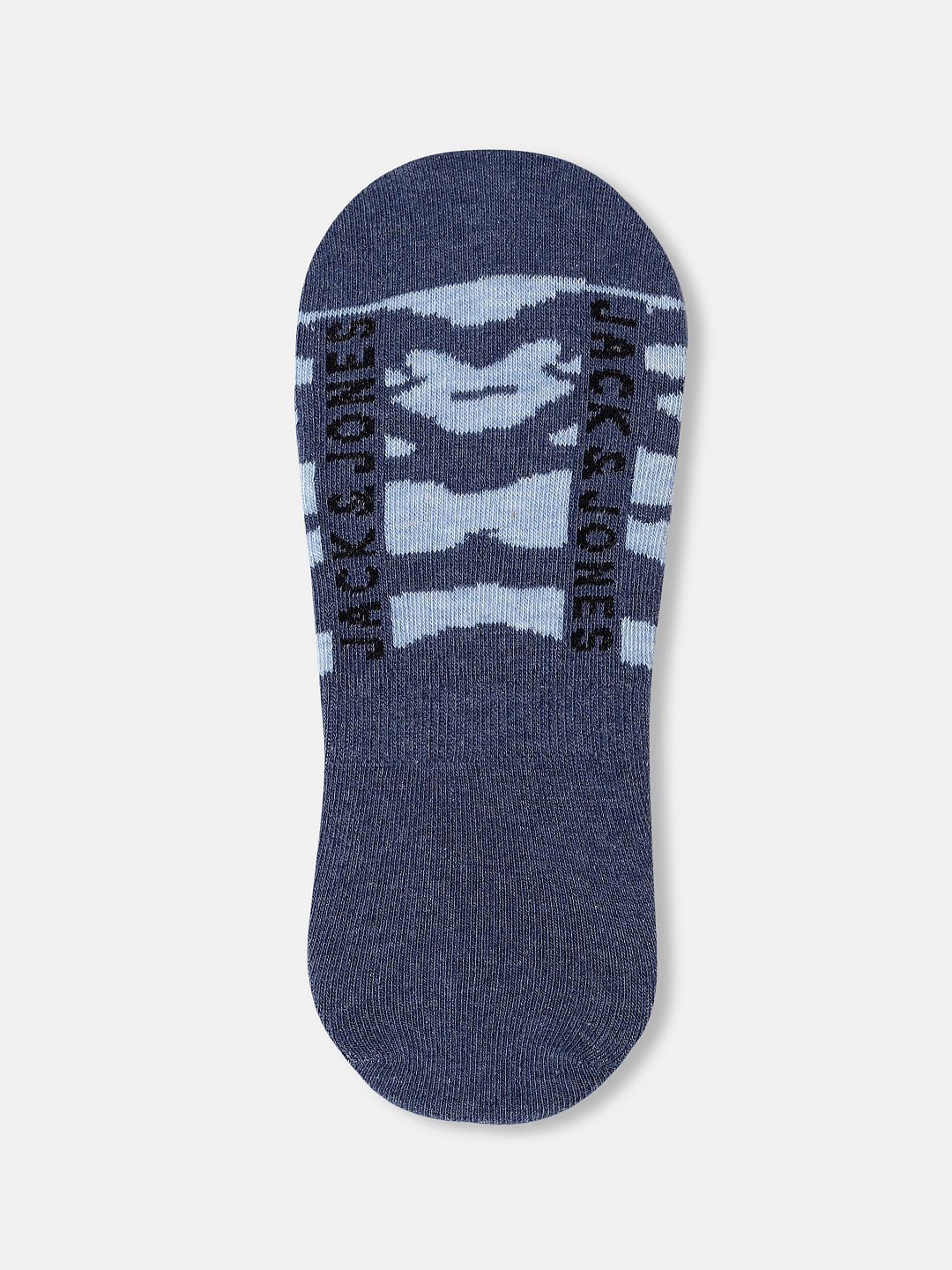 Blue Animal Print No Show Socks