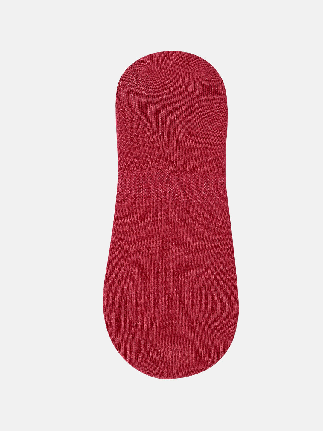 Red Logo Print No Show Socks