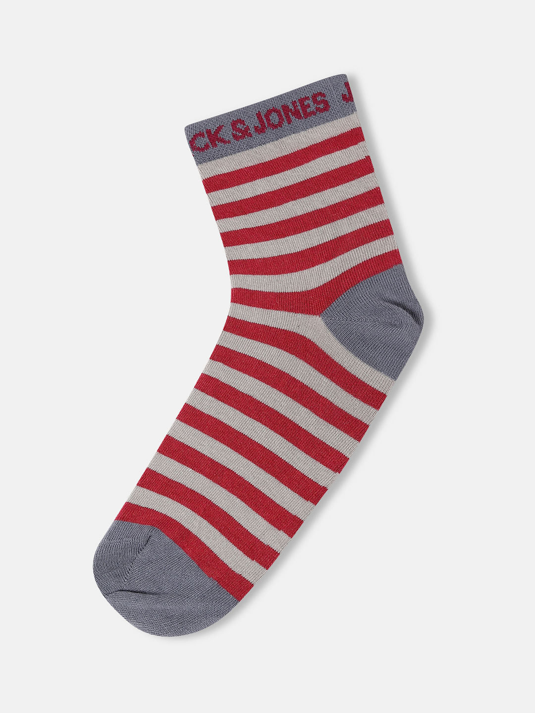 Red Striped Mid Length Socks