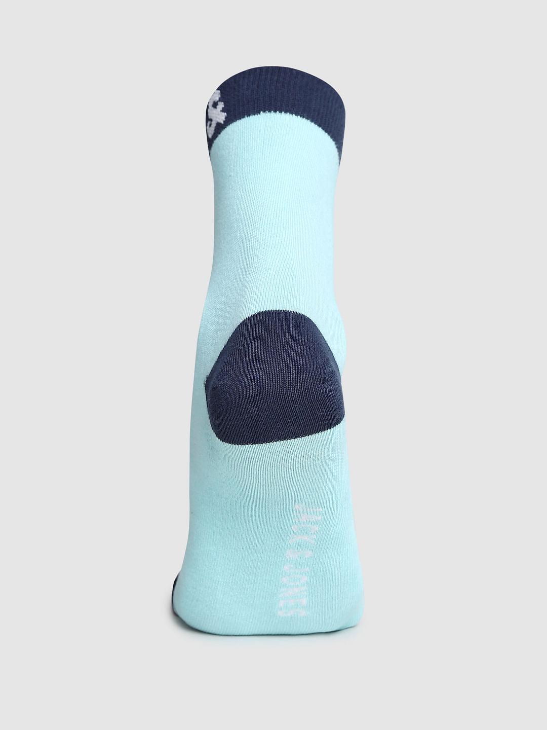 Green Colourblocked Mid-Length Socks