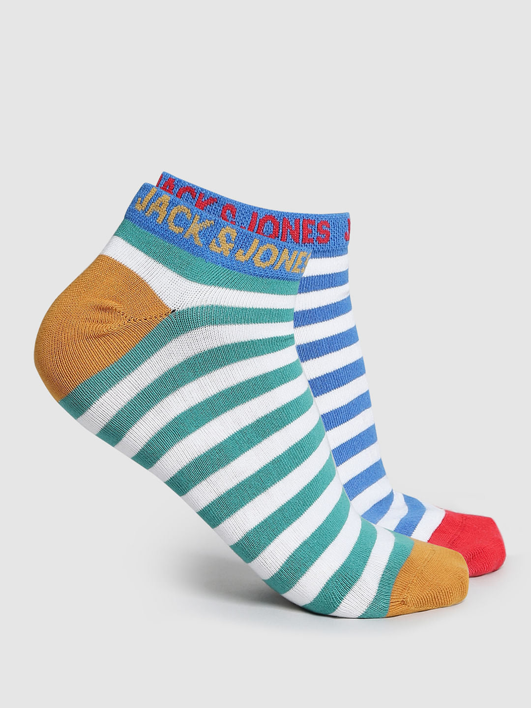Pack of 2 Striped Ankle Length Socks