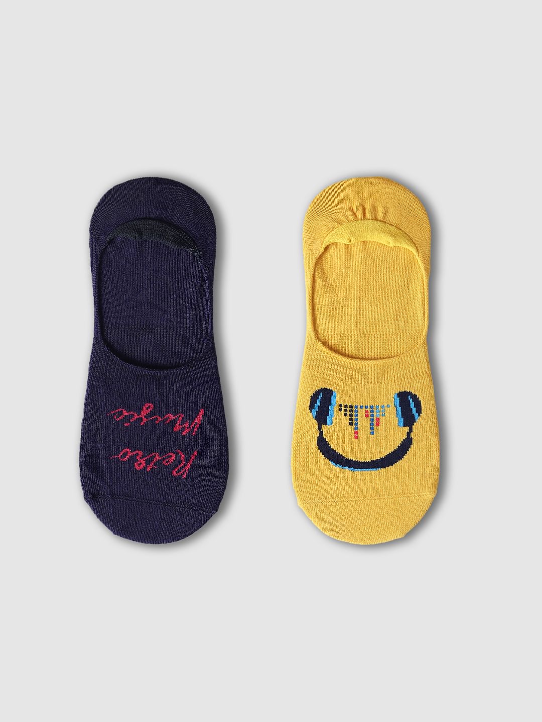 Pack Of 2 Printed No Show Socks