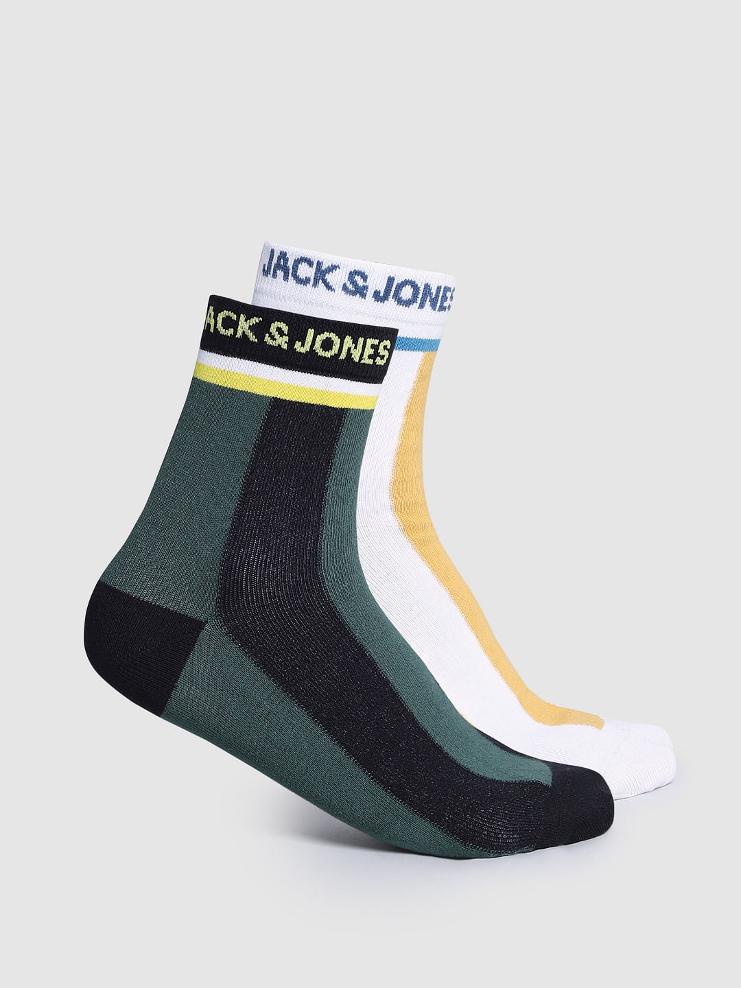 Pack of 2 Colourblocked Ankle Length Socks
