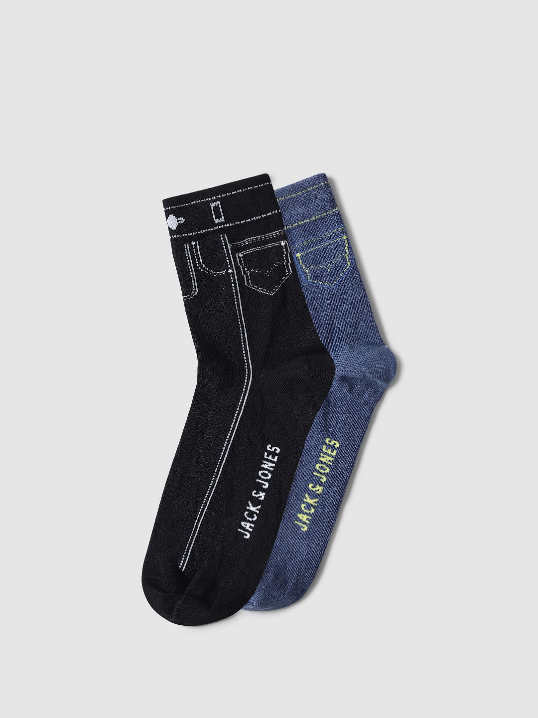 Pack of 2 Colourblocked Mid-Length Socks