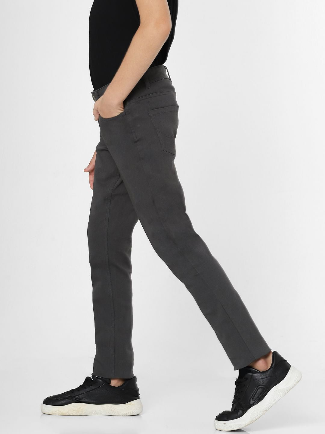 Boys Grey Mid Rise Glenn Slim Fit Jeans