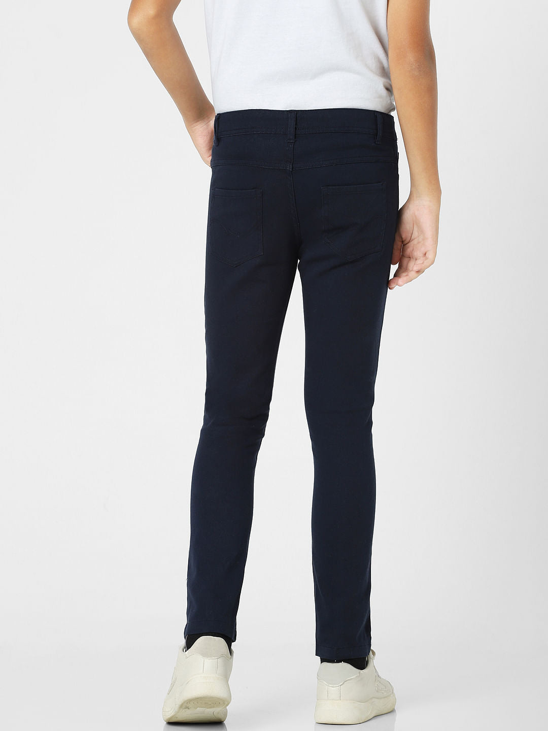 Navy Blue Mid Rise Slim Fit Jeans