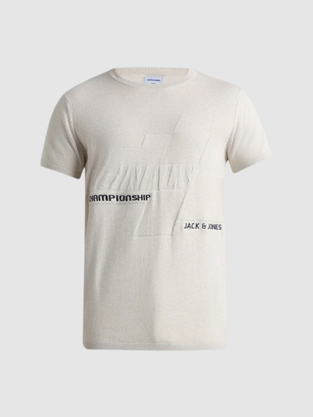 URBAN RACER by JACK&JONES Beige Printed Knitted T-shirt