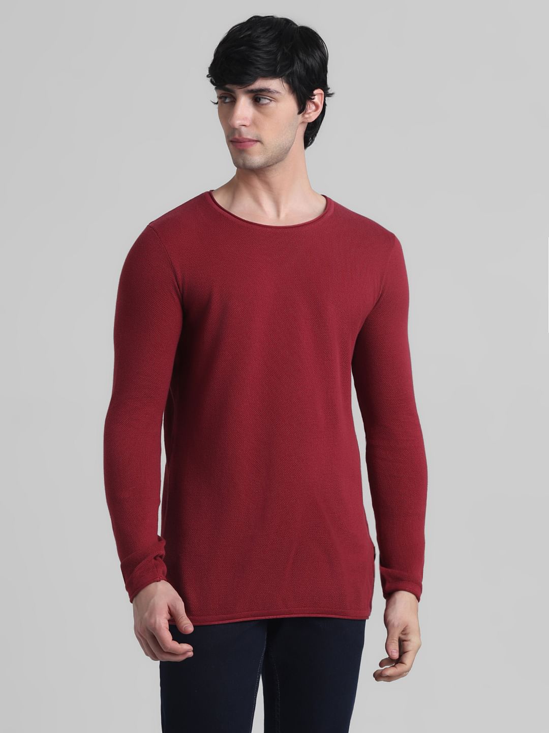 Red Crew Neck Pullover