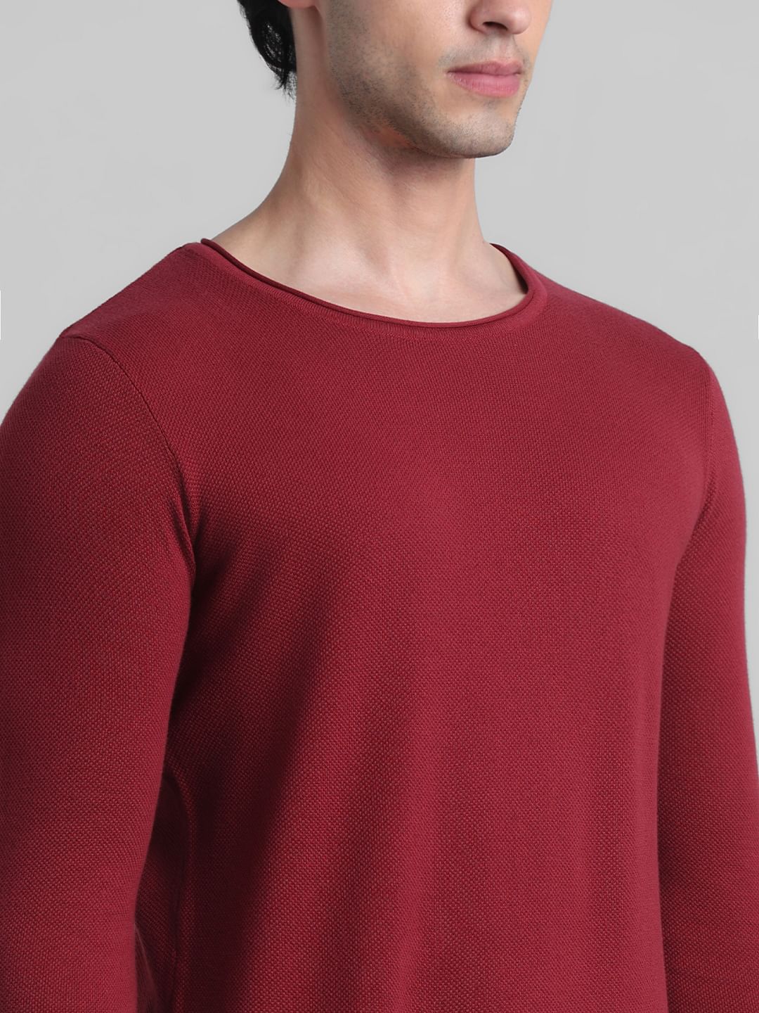 Red Crew Neck Pullover