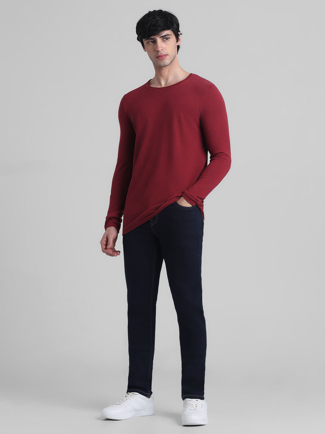 Red Crew Neck Pullover