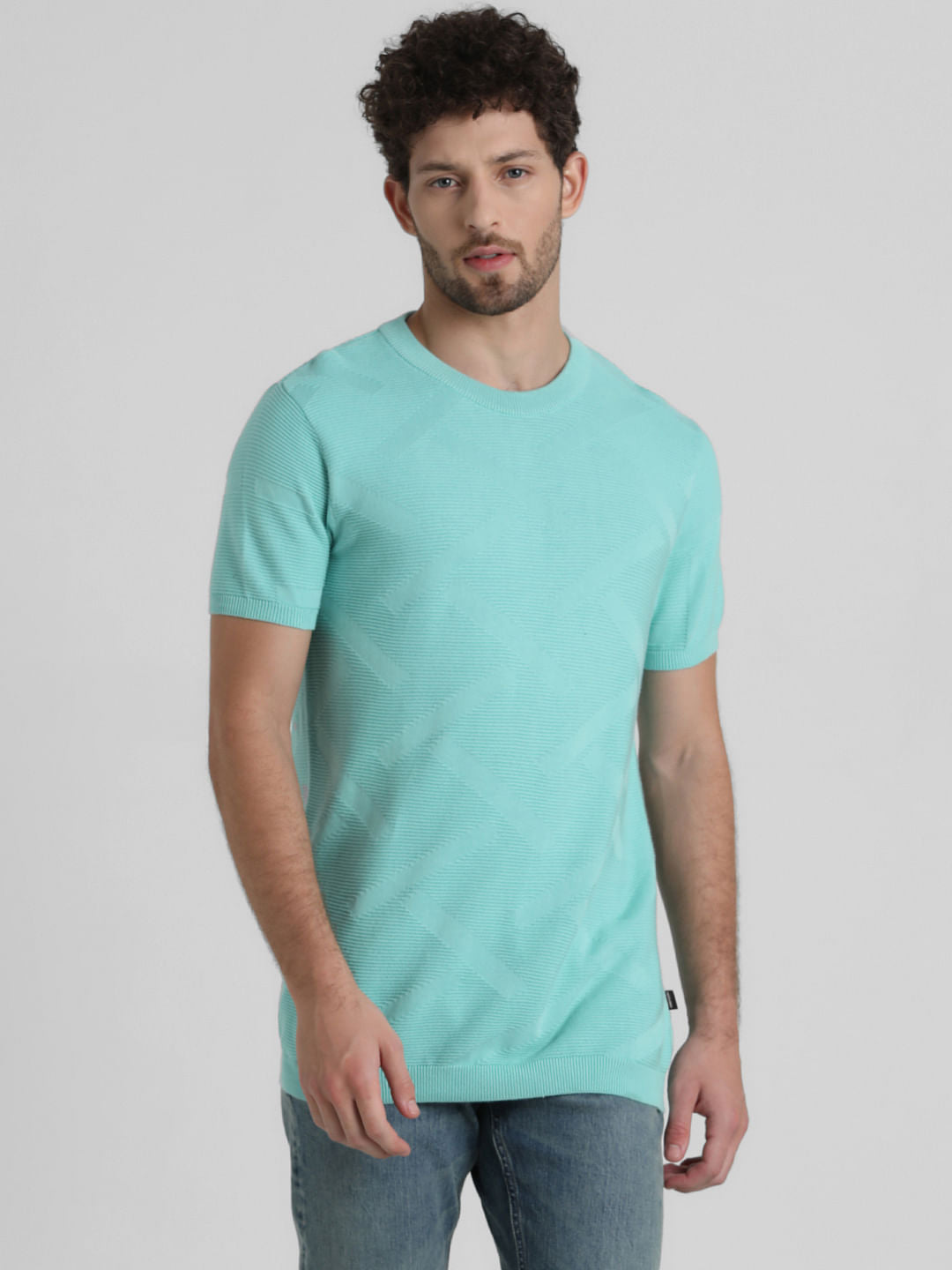 Green Knitted Crew Neck T-shirt