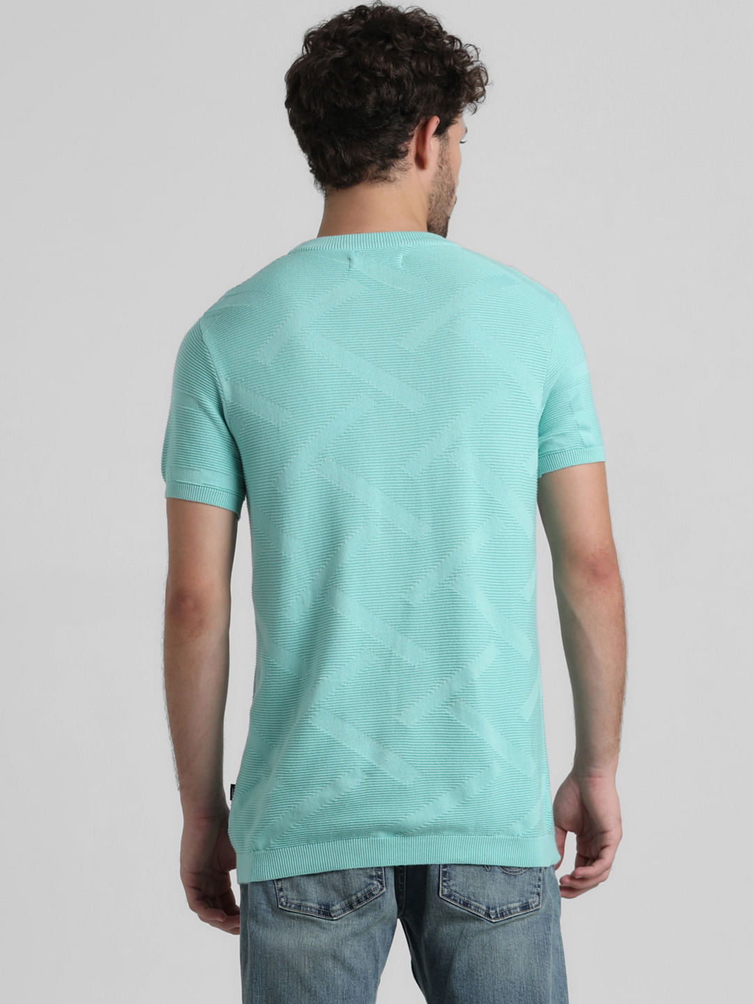 Green Knitted Crew Neck T-shirt